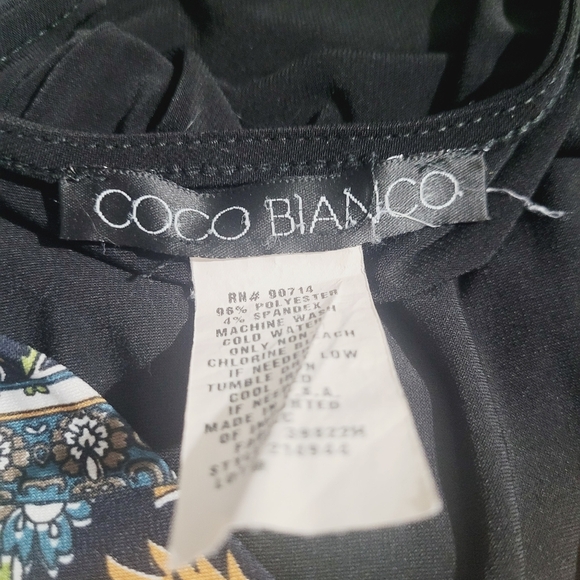 Coco Bianco Women’s Size M Multicolor Paisley Print Zip Front Blouse Made In USA - Picture 10 of 10